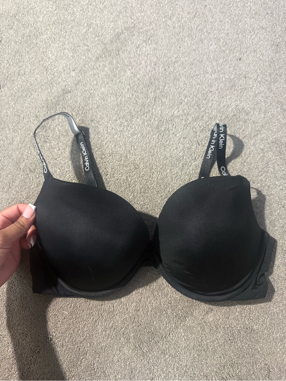 Calvin Klein Black Molded Bra with Logo Straps